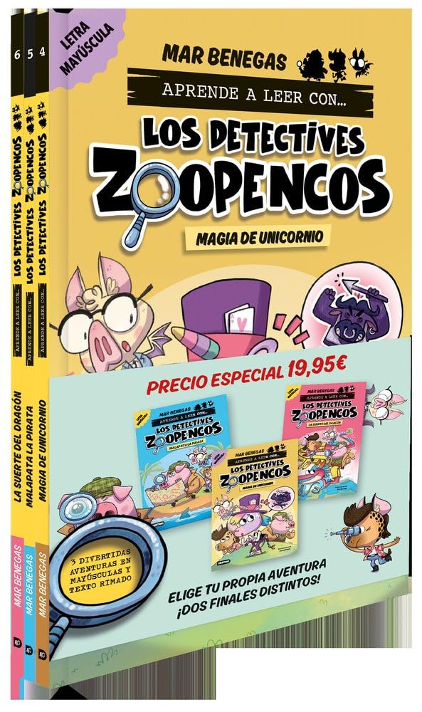 Pack Aprender a leer con... ¡Los Detectives Zoopencos! 4, 5 y 6: En letra MAYÚSC: En letra MAYÚSCULA para aprender a leer (libros para niños a partir de 5 años). Elige tu propia historia