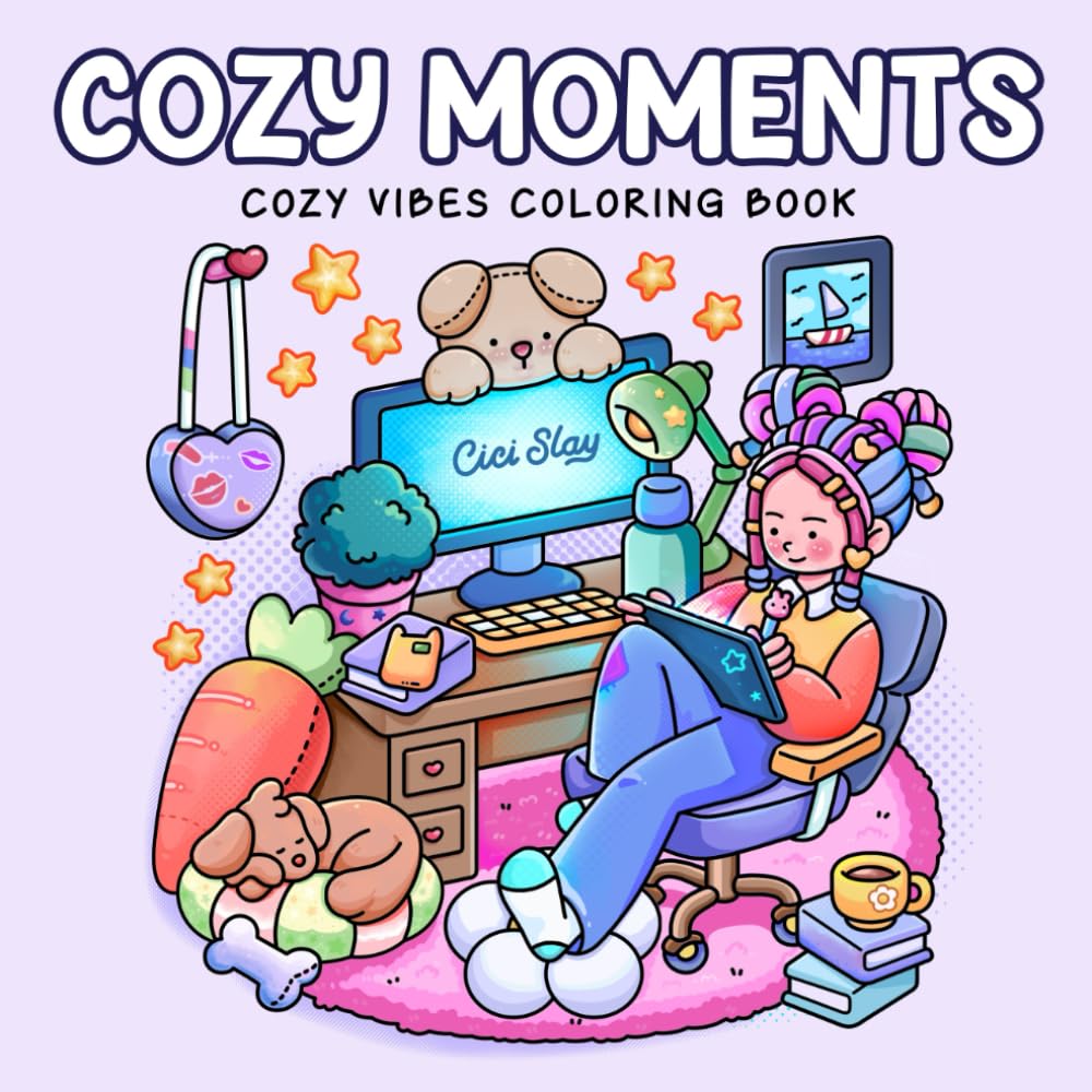 Libro: Cozy Moments: Adult Coloring Book with Cozy and Comfy Designs of Girls, Boys, Friends, and Family Moments for Relaxation and Stress Relief