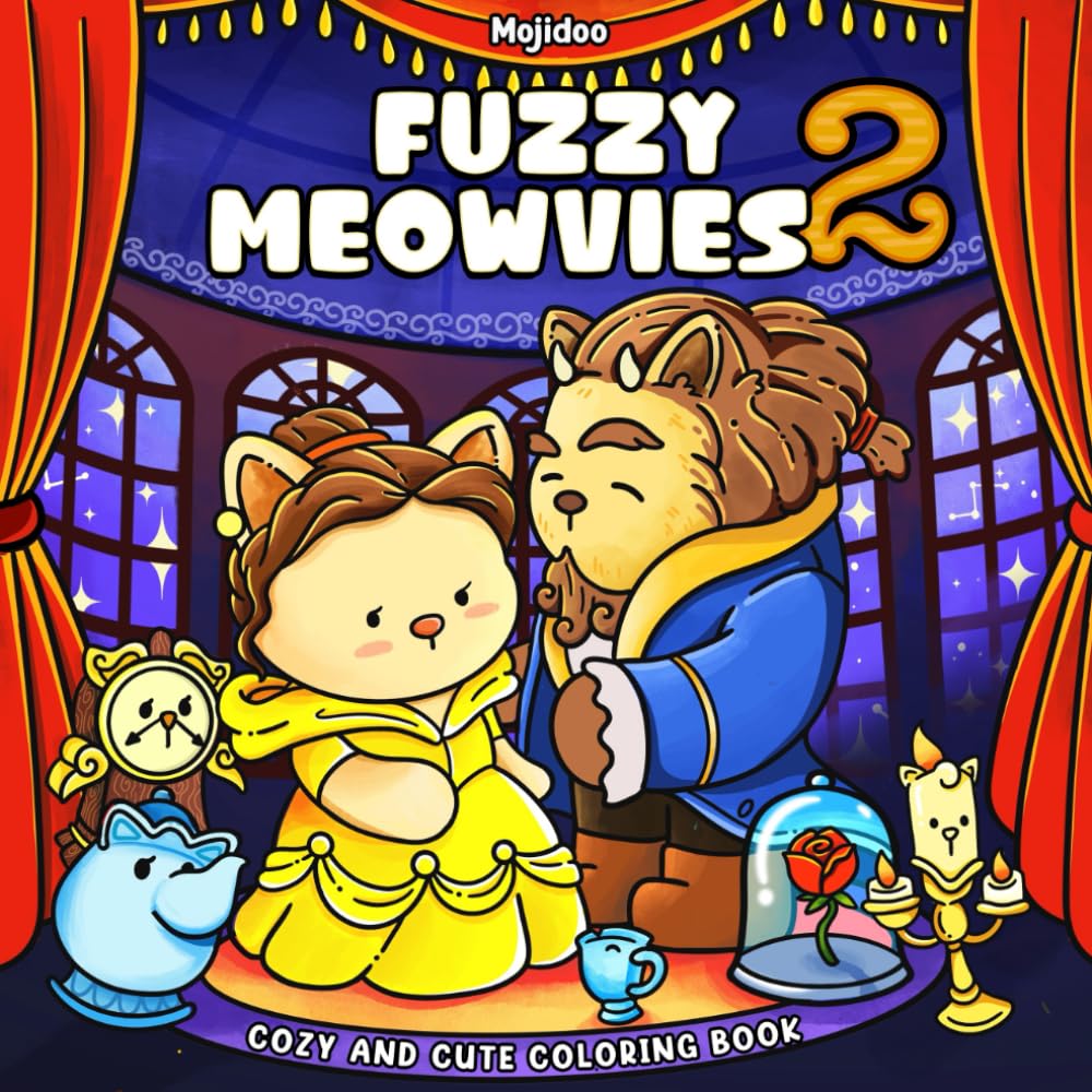 Libro: Fuzzy Meowvies 2: Cozy Movie-Inspired Cat Coloring Book for Adults and Cinephiles (Meowvies Coloring)