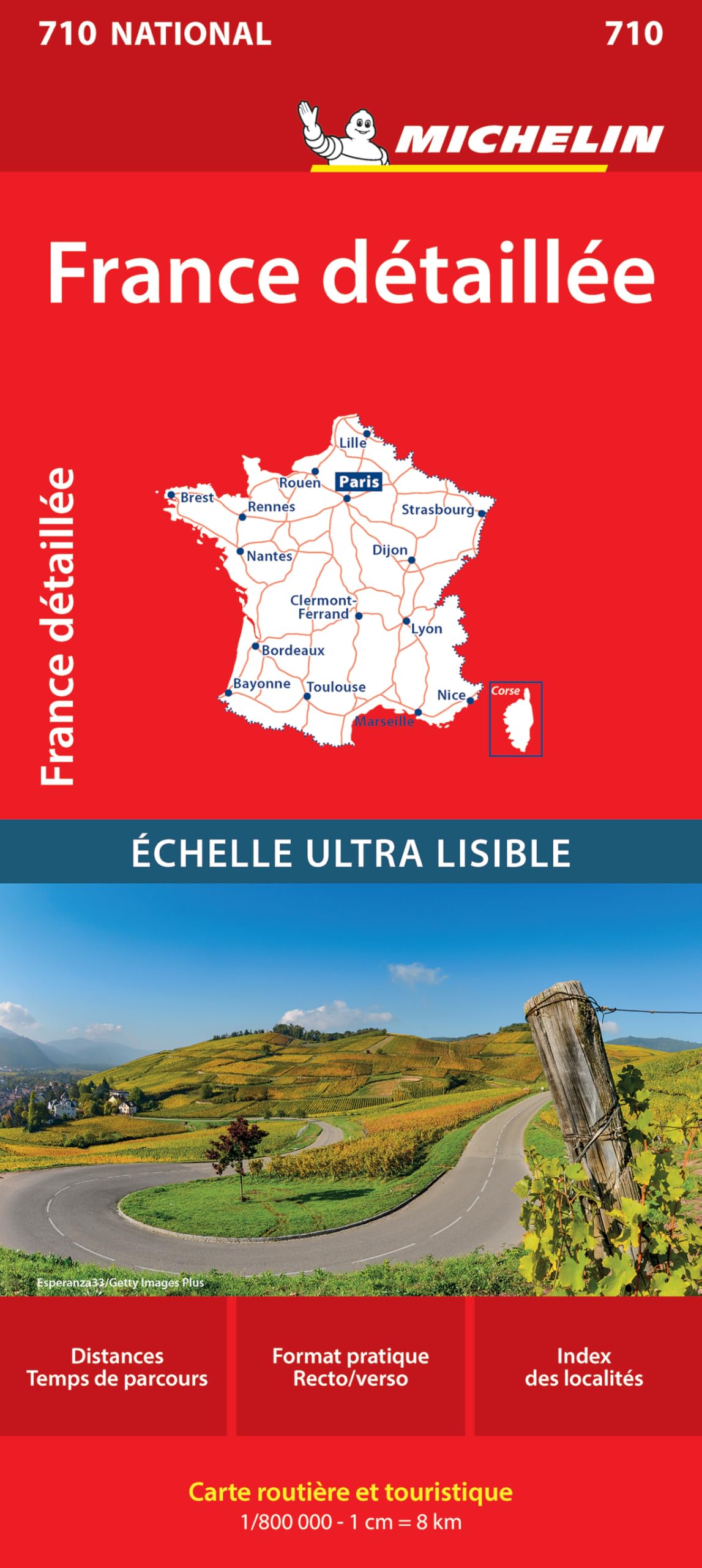 Libro: Carte Nationale France détaillée - 1/800 000