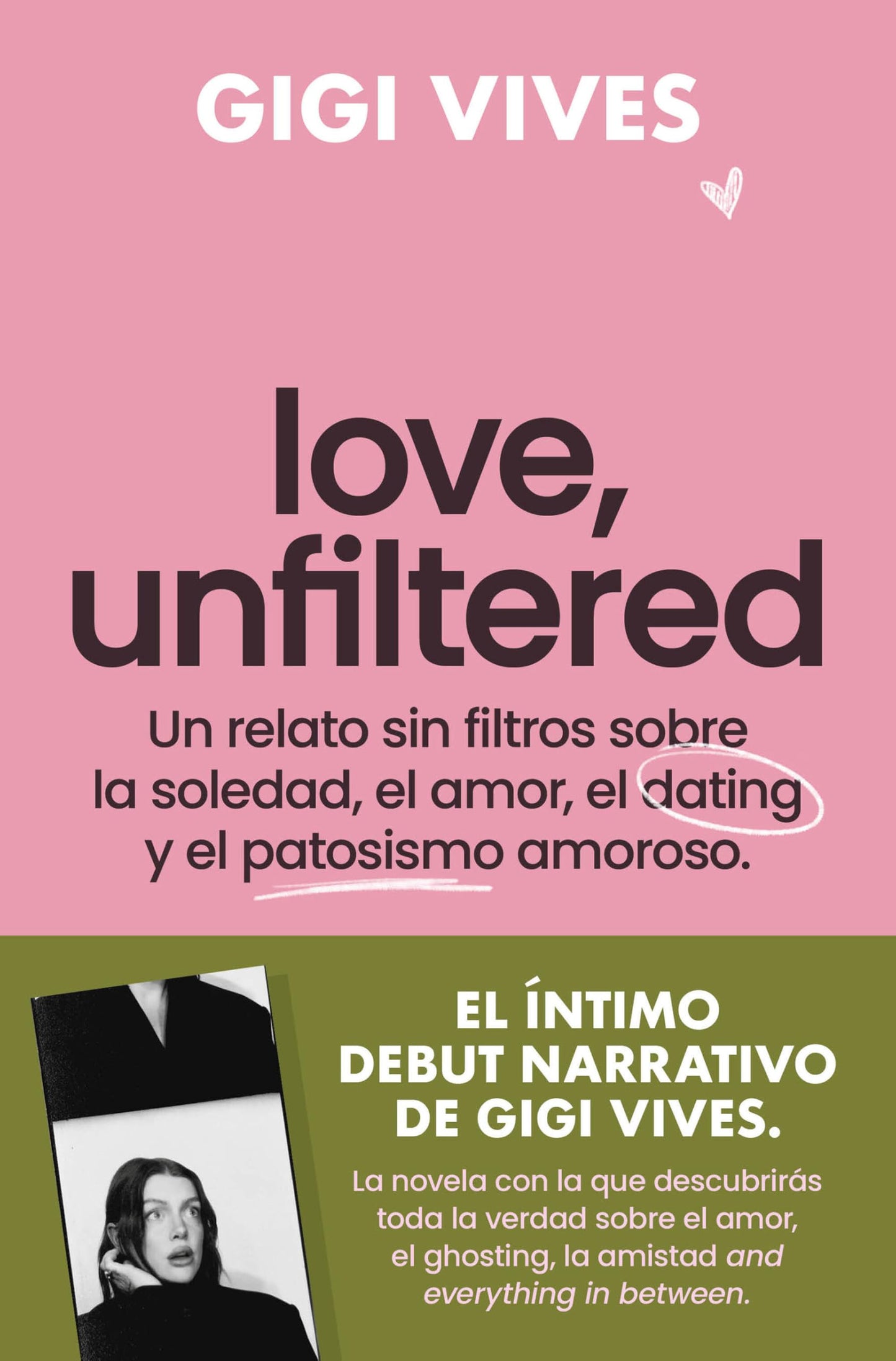 Libro: Love, unfiltered: Un retrato sin filtros sobre la soledad, el amor, el dating y el patosismo amoroso (Novela)