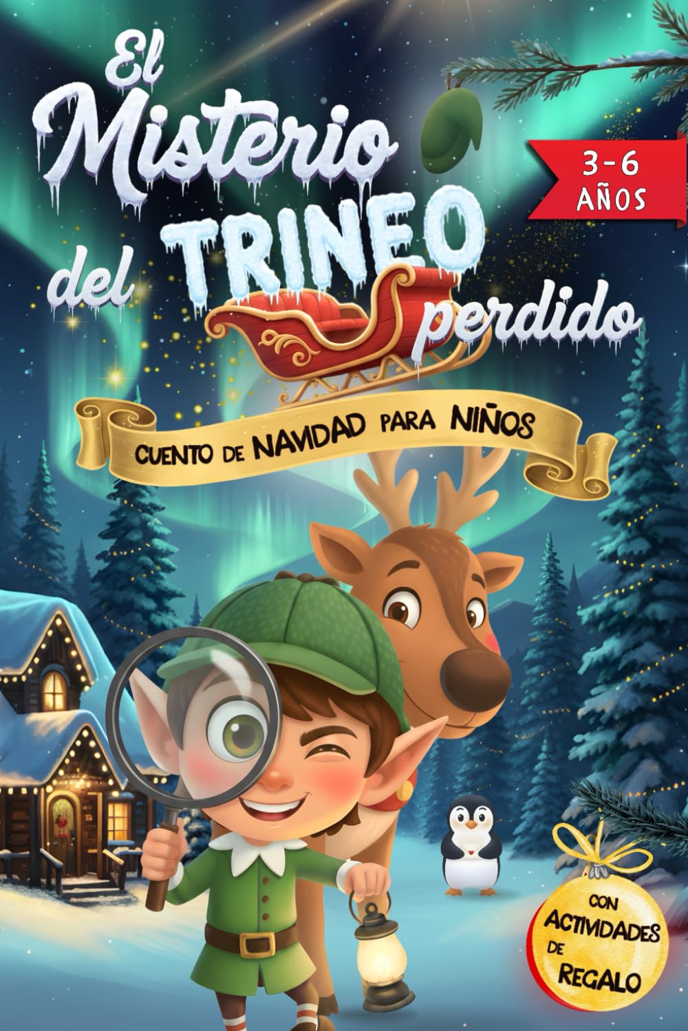 Libro: Cuento de NAVIDAD para Niños de 3 a 6 años. EL MISTERIO DEL TRINEO PERDIDO: Un Cuento en MAYÚSCULAS para niños y niñas de fácil lectura, ideal para ... ELFOS, renos y muchos DUENDES traviesos.