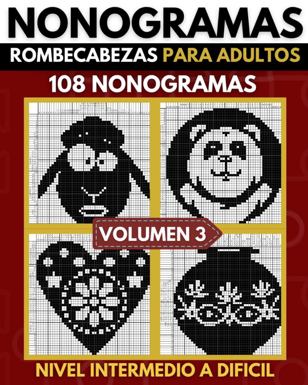 Libro: Nonogramas: Nonogramas Dificil, Libro de Rompecabezas Para Adultos, Griddlers, Hanjie ( Nonogramas en Español ) Volumen 03 (Spanish Edition)