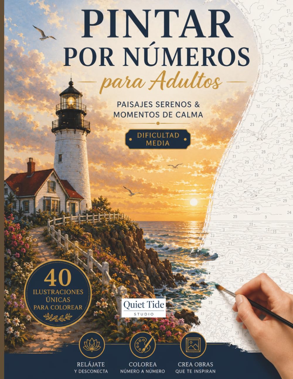 Libro: Pintar por números para adultos: Paisajes serenos y momentos de calma