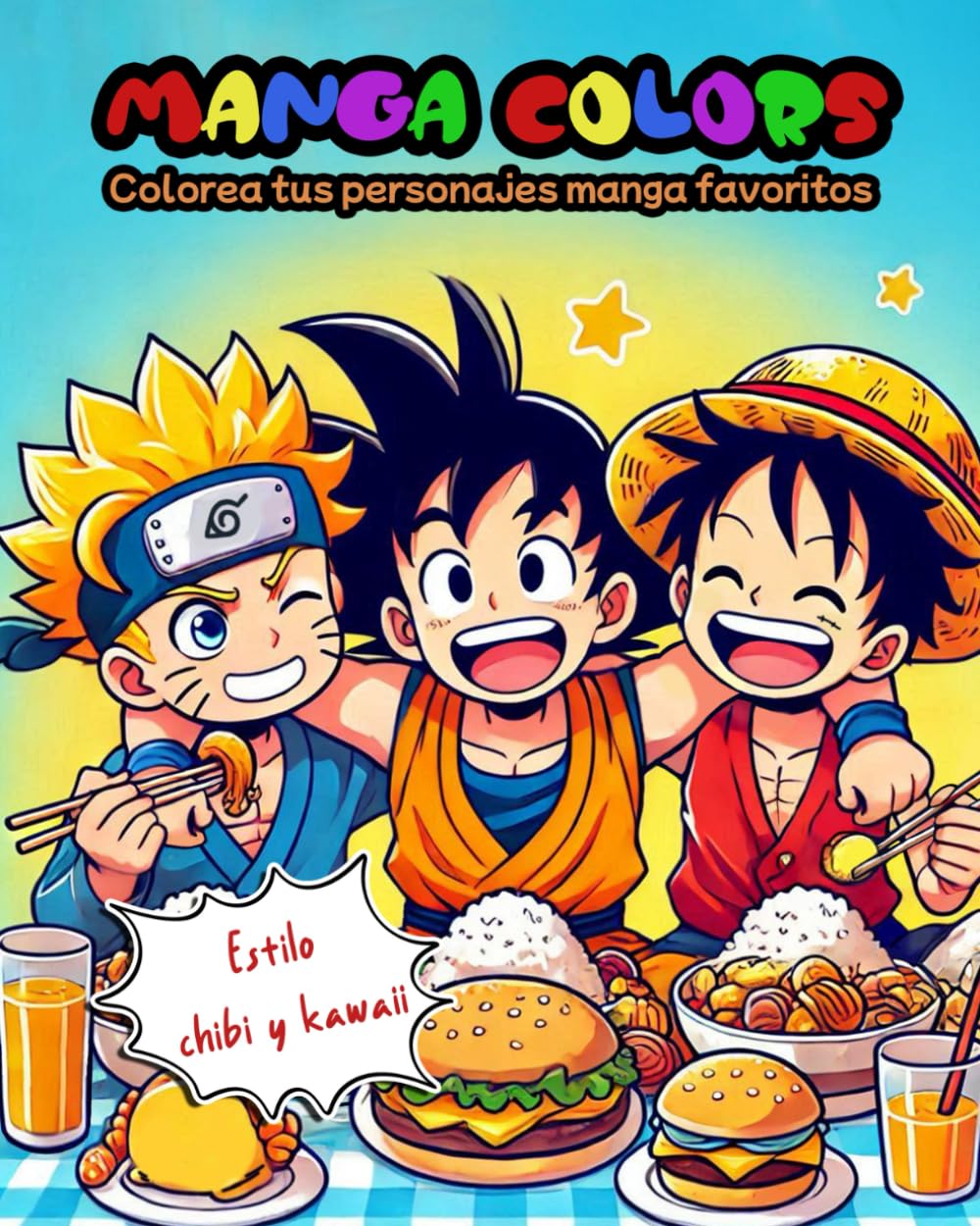 Libro: Manga Colors: Libro de colorear infantil de personajes Manga y Anime en estilo Chibi y Kawaii, 35 paginas increibles.