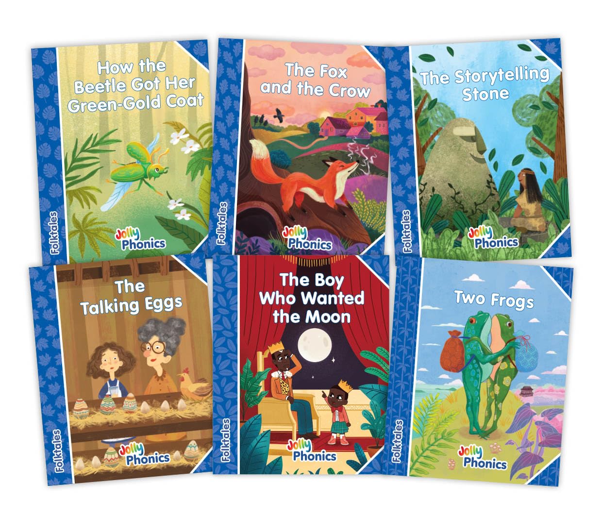 Libro: Jolly Phonics Folktales Blue Readers (Level 4) Complete Set (1-6): in Precursive Letters (British English edition)