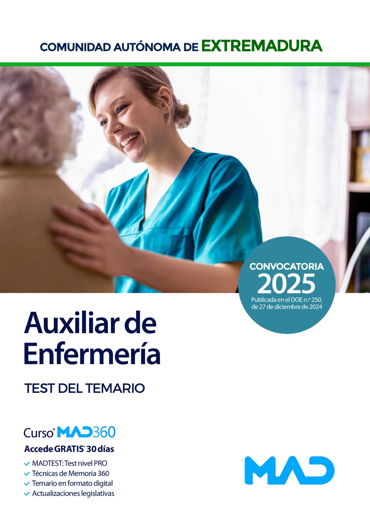 Libro: Auxiliar de Enfermería de la Administración de la Comunidad Autónoma de Extremadura. Test