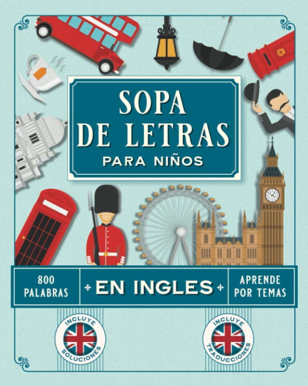 Libro: Sopa de Letras para Niños en Ingles: Juegos para Aprender Ingles y Vocabulario Basico para Niños de 8 a 12 Años con Pasatiempos en Ingles