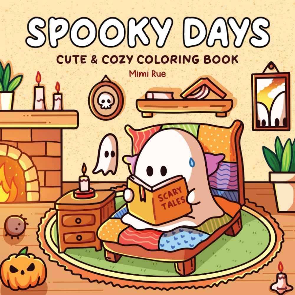 Libro: Spooky Days: Coloring Book for Adults and Teens Featuring Cute Ghosts and Creepy Characters in Cozy Scenes for Relaxation