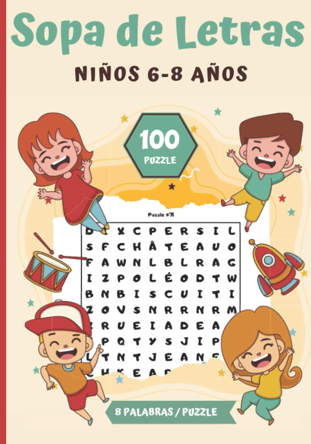 Libro: Sopa de Letras Niños 6-8 años: Pasatiempos para niños - juegos de letras educativos |100 Puzzle letras grandes | Para las vacaciones o el tiempo libre | idea del regalo