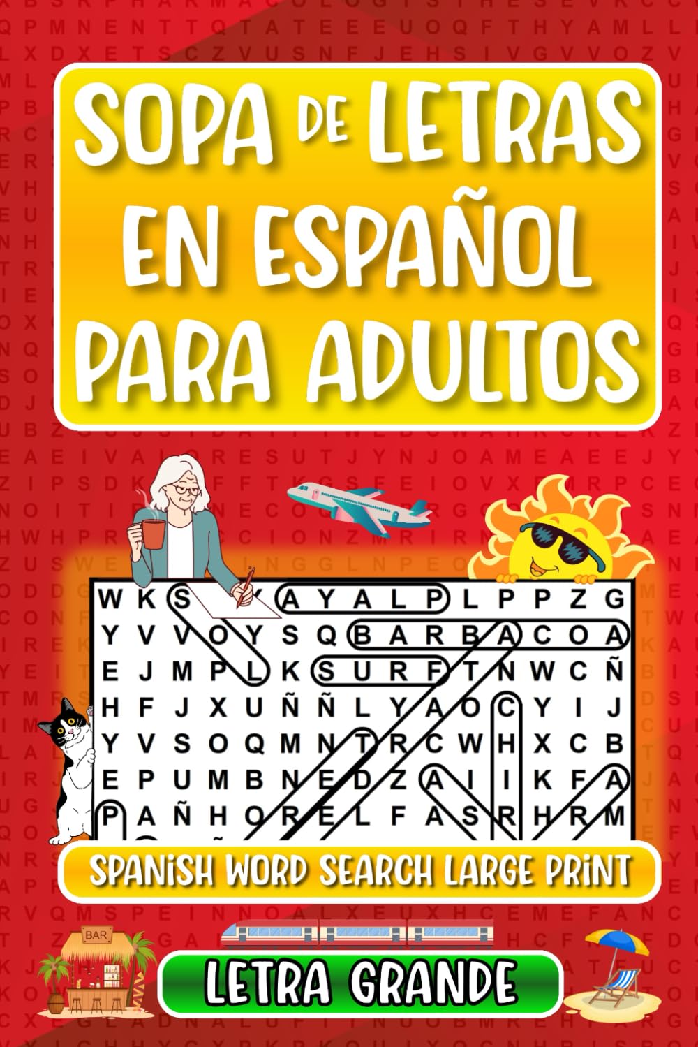 Libro: Sopa de Letras en Español para Adultos Letra Grande: Tamaño bolsillo - Temas Originales - Dificultad Fácil y Media. Spanish Word Search for Adults Large Print Pocket Size.