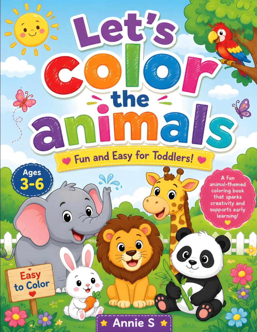 Libro: Let's color the animals: Fun and easy for toddlers ages 3-6: Fun and easy for toddlers
