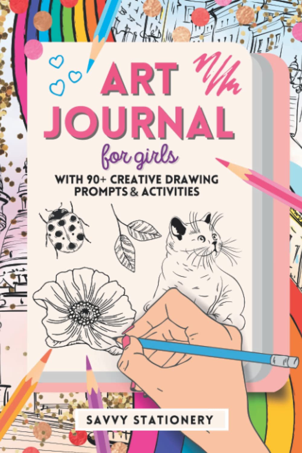 Libro: Art Journal for Girls: Creative Drawing Sketchbook with 90+ Art Prompts and Activities - Ages 7-12