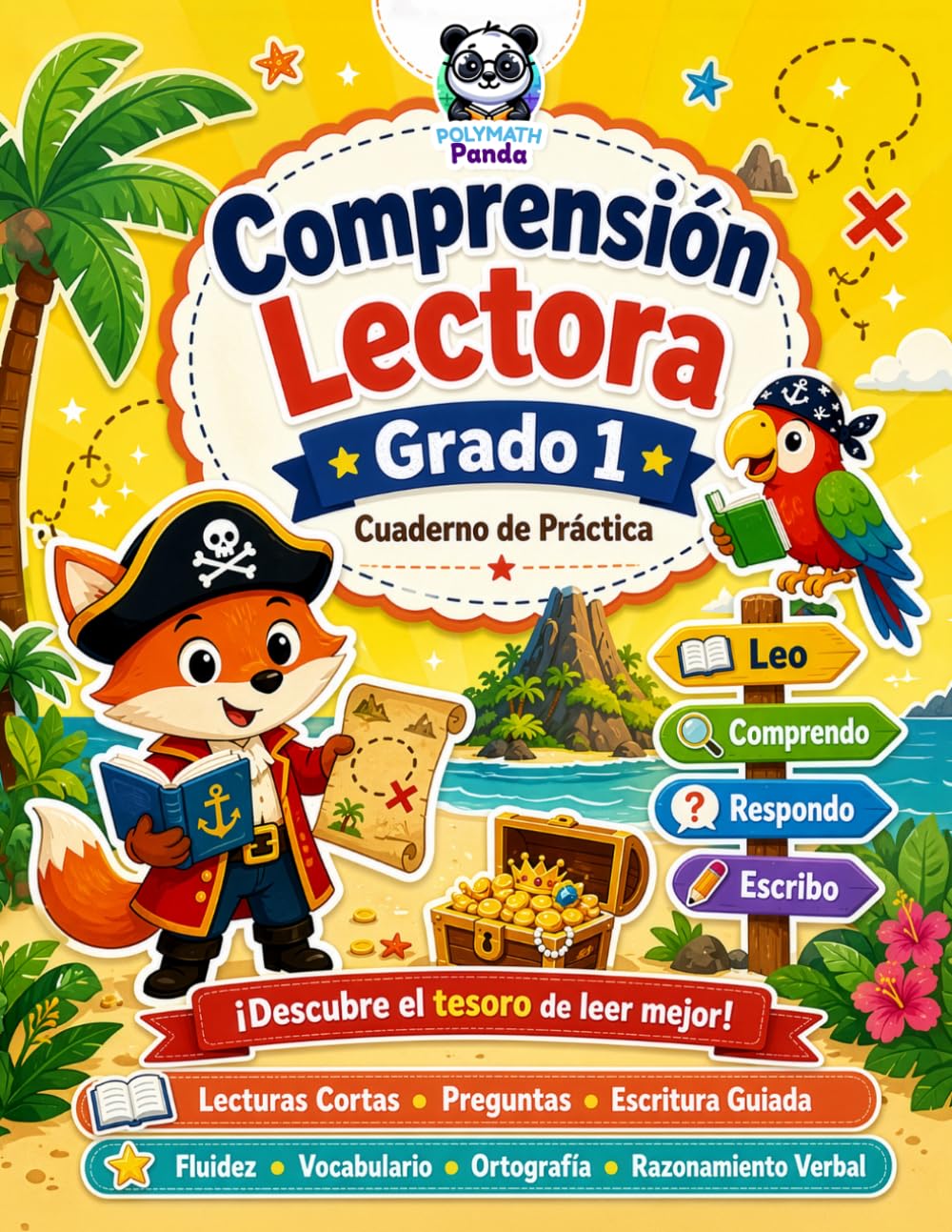 Libro: Comprensión Lectora Grado 1: Cuaderno de Práctica para Niños de Primaria | Lecturas Cortas con Preguntas, Escritura Guiada y Actividades para Mejorar ... para Casa y Aula Refuerzo Escolar Diario