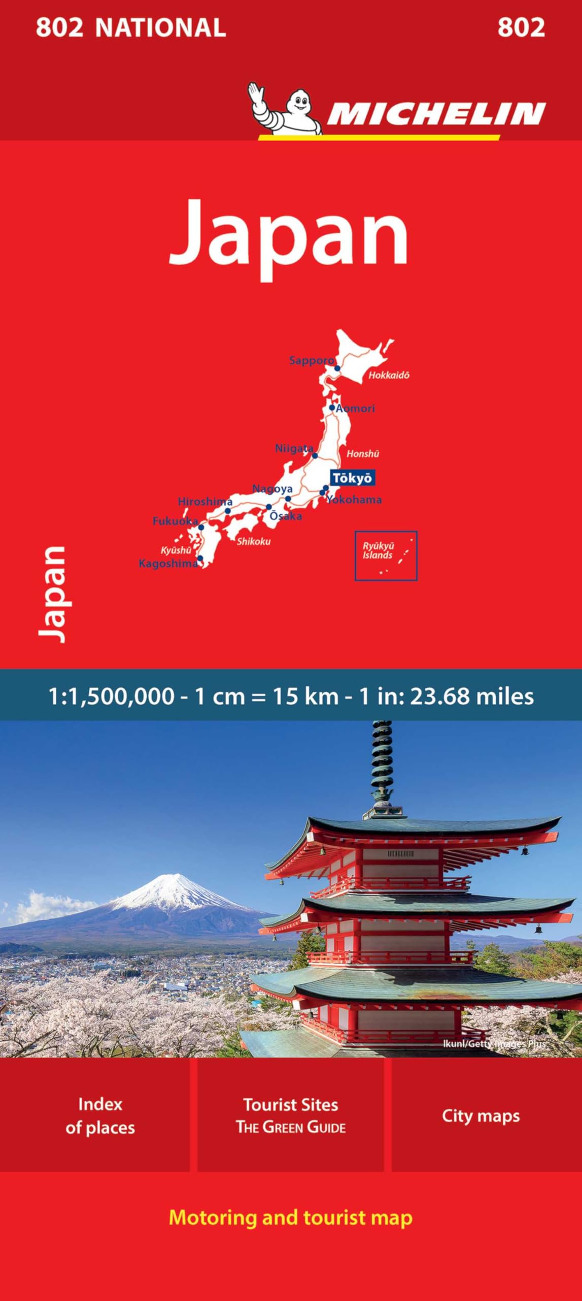 Libro: Mapa National Japan (11804): Straßen- und Tourismuskarte 1:1.500.000
