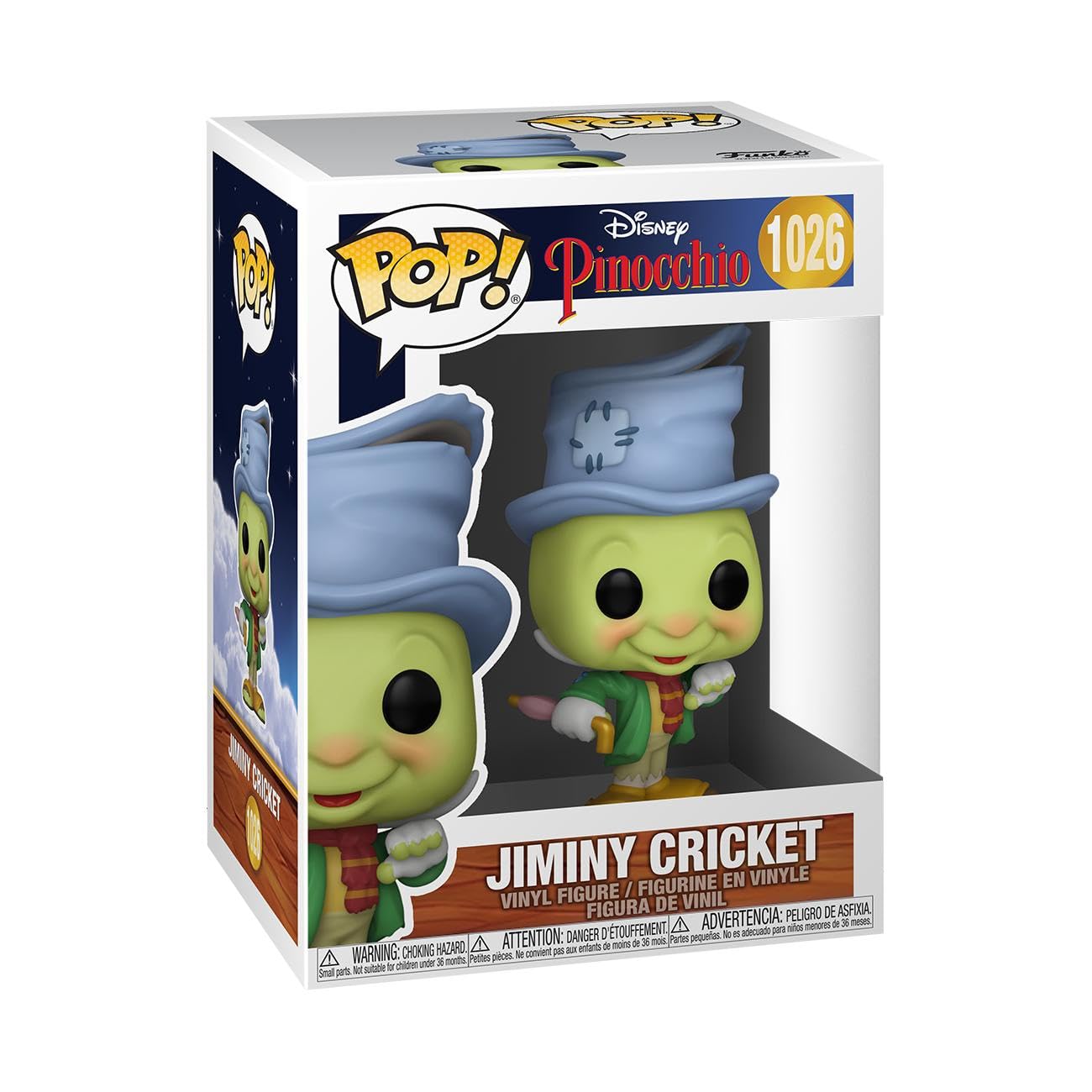 Funko Pop: POP Funko Pop! Disney: Pinocchio - Street Jiminy, 3.75 Pulgadas, Multicolor
