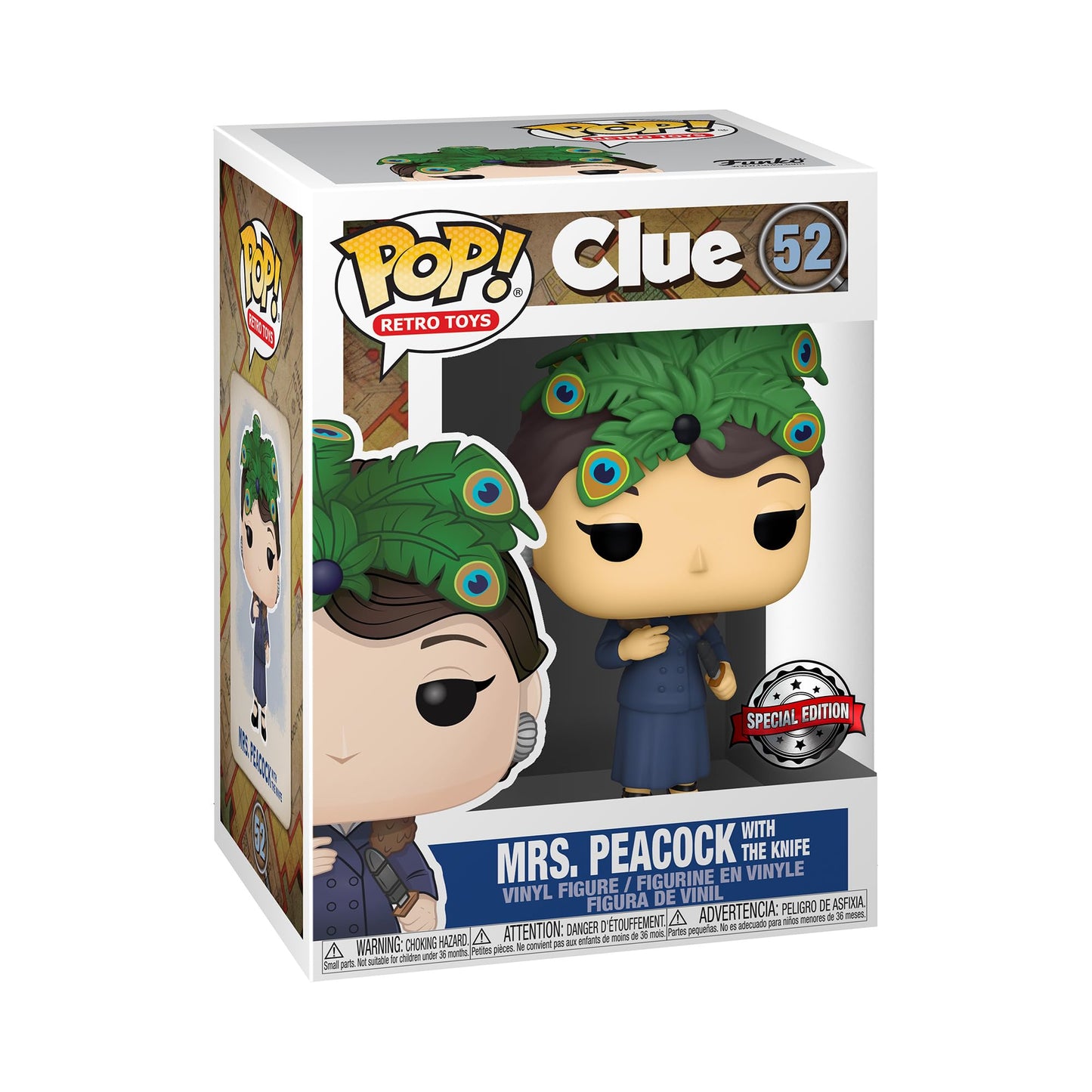 Funko Pop! Retro Toys Clue #52 Mrs. Peacock with The Knife Exclusivo