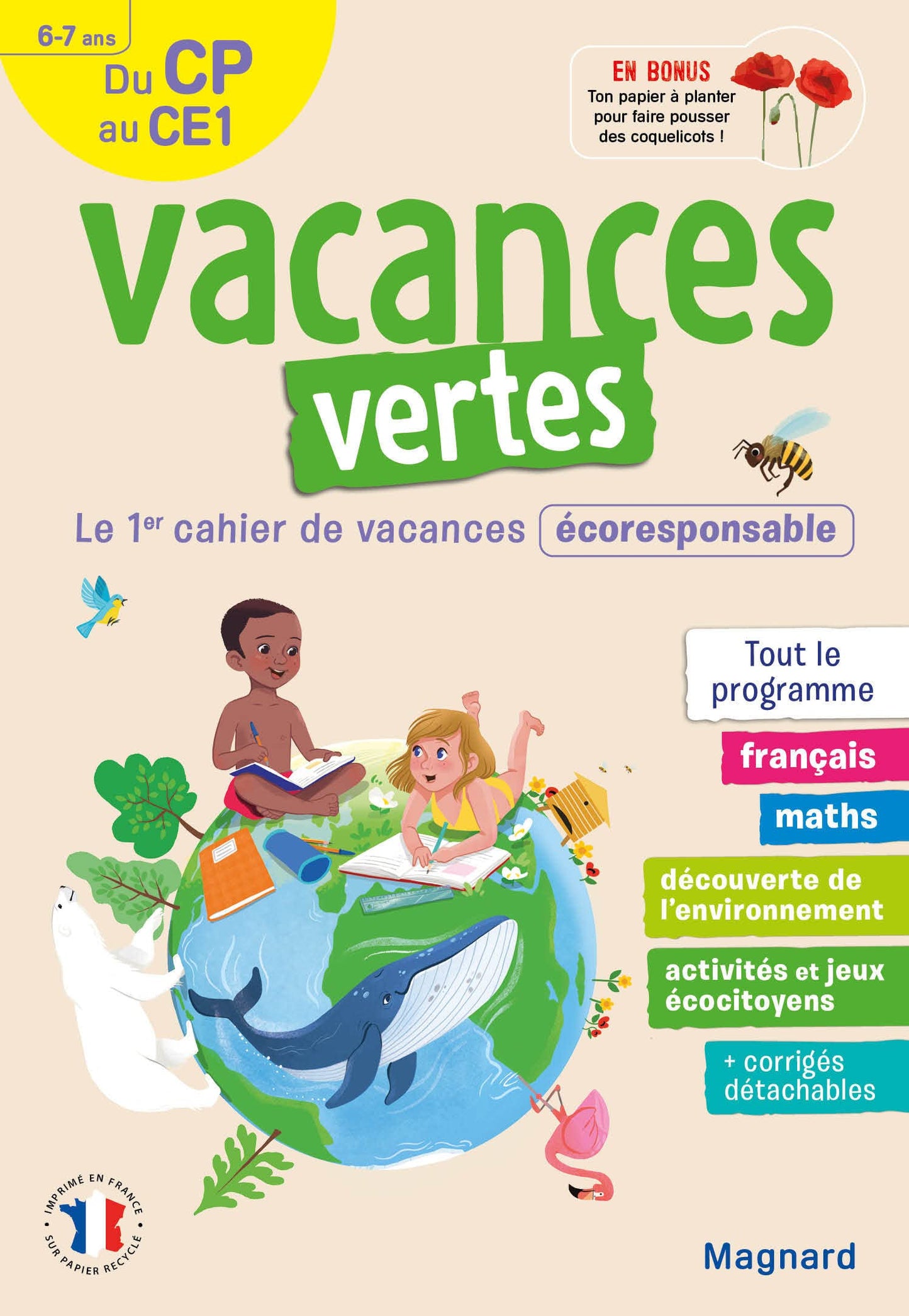 Libro: Cahier de vacances 2026, du CP vers le CE1 6-7 ans - Vacances vertes: Le premier cahier de vacances écoresponsable