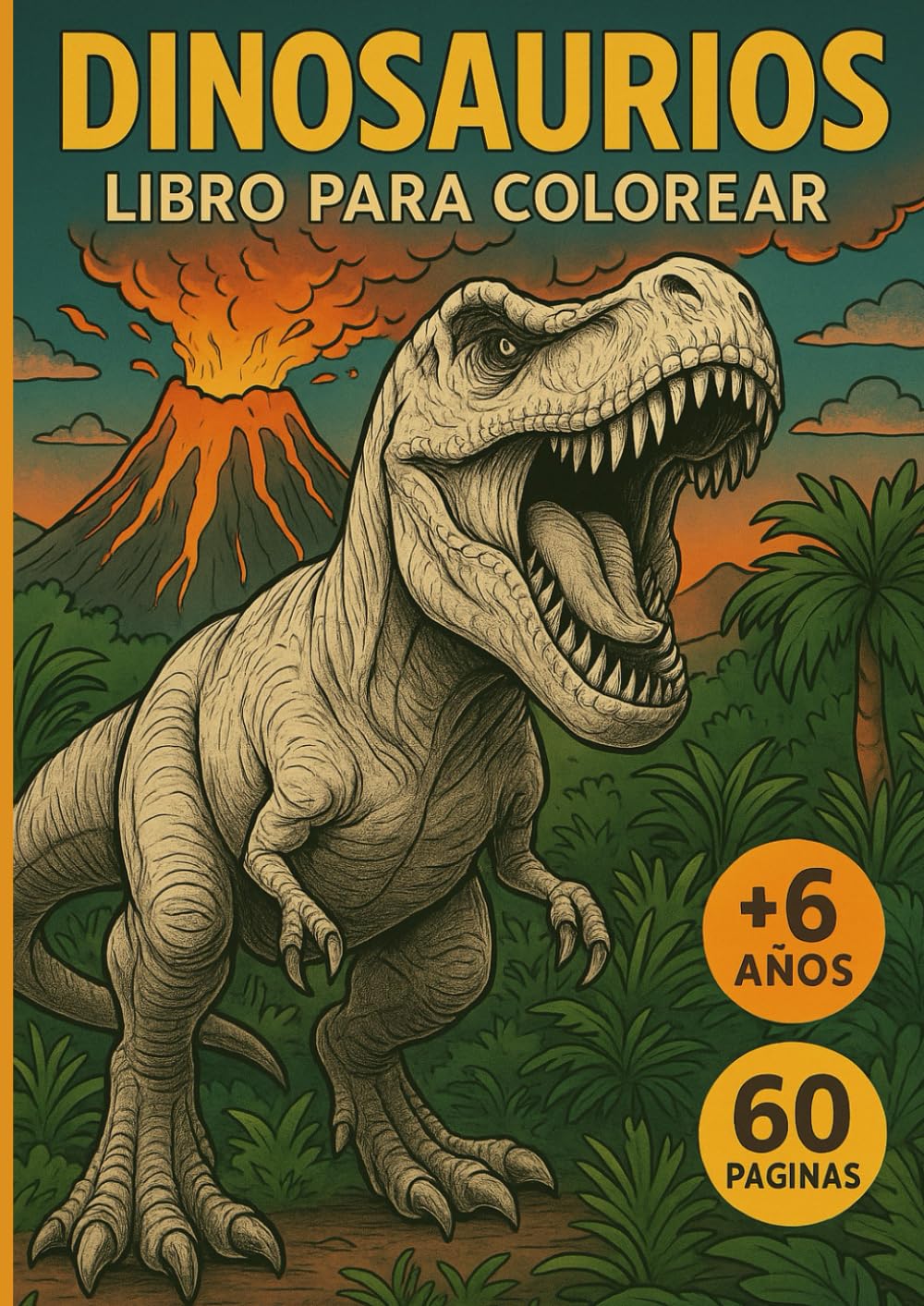 Libro: Dinosaurios – Libro para Colorear: 60 páginas del libro de dinosaurios para colorear más popular en Amazon
