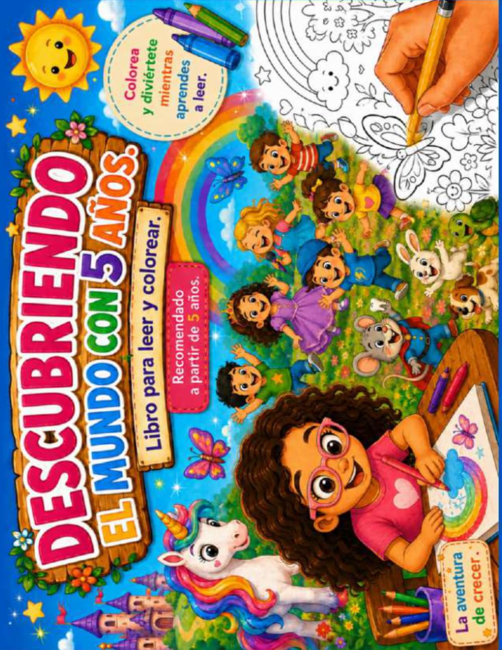 Libro: DESCUBRIENDO EL MUNDO CON 5 AÑOS.: Libro para leer y colorear.