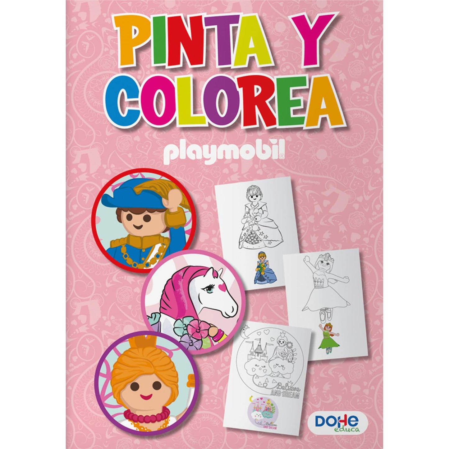 Libro: Dohe Educa - Libro para Colorear Infantil - Pinta y Colorea Playmobil Princess, 30 Páginas de Dibujos, Pasatiempos Niños 4 6 años, Apto para Lápices y Ceras, Tamaño A4, Material Educativo
