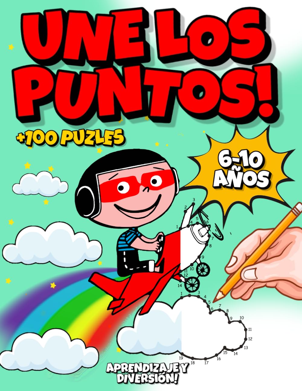 Libro: Une los Puntos Libro para Niños de 6 a 10 años: 100 Dibujos para Conectar los Puntos y Colorear para Niños (Spanish Edition)