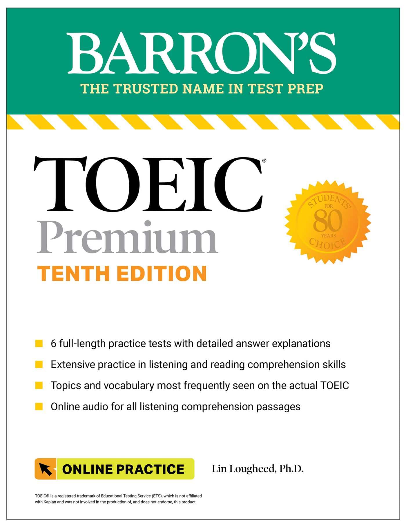 Libro: TOEIC Premium: 6 Practice Tests + Online Audio, Tenth Edition (Barron's Test Prep)