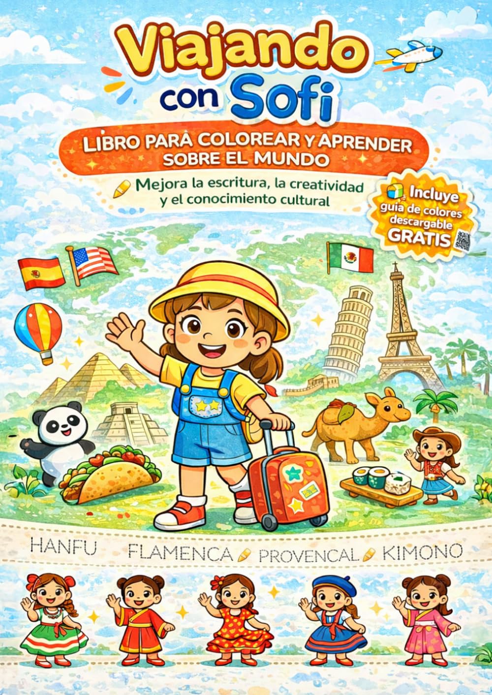 Libro: Viajando con Sofi: Libro para colorear y aprender sobre el mundo