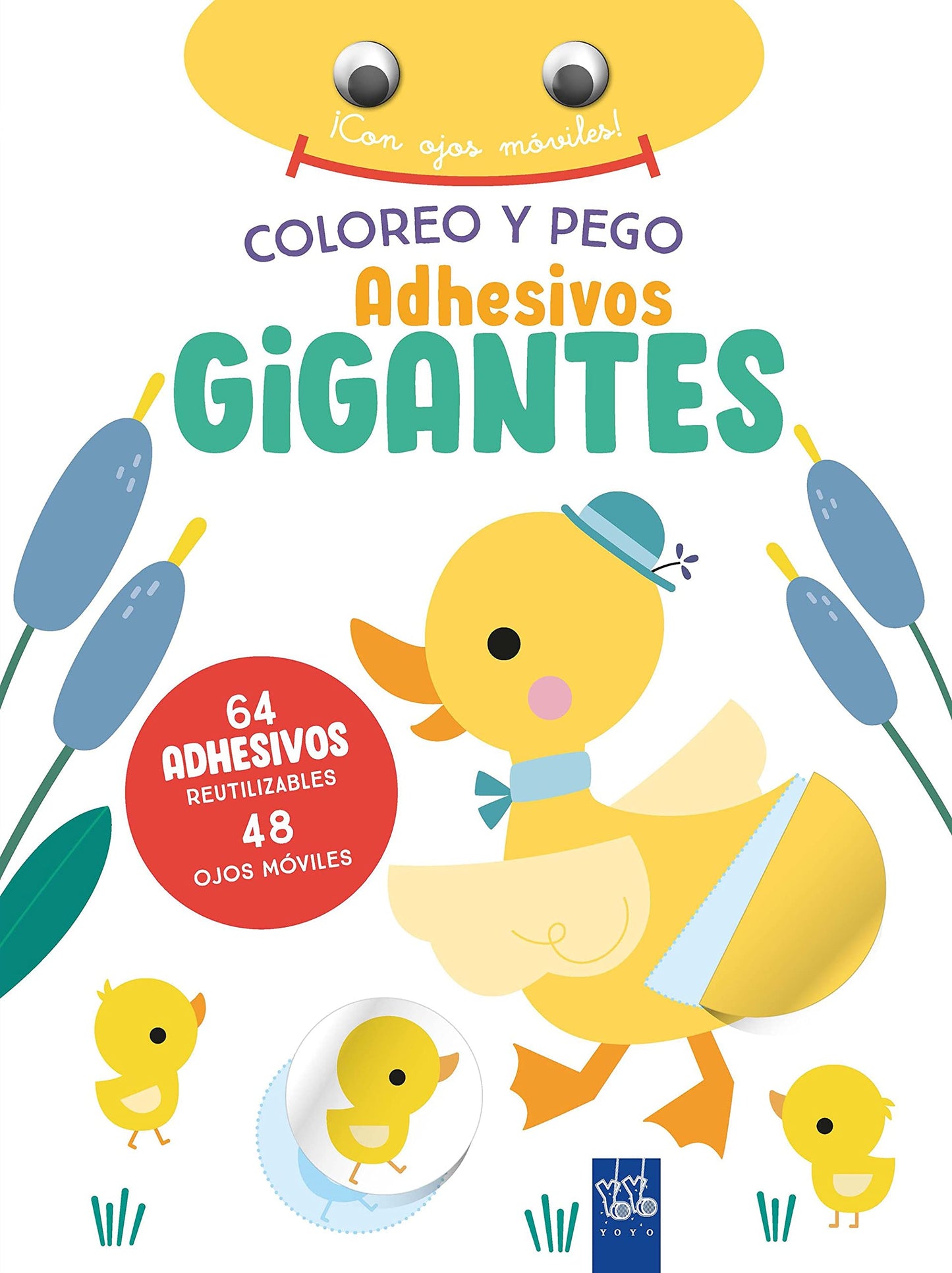 Libro: Coloreo y pego adhesivos gigantes. Pato