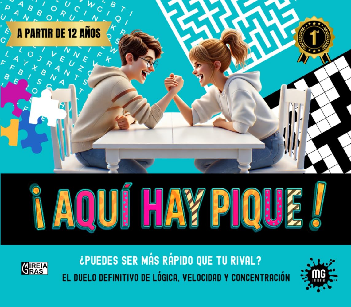 Libro: ¡AQUÍ HAY PIQUE! ¿Puedes ser más rápido que tu rival?: Un libro de pasatiempos y retos divertidos para competir en familia o amigos, reír y desconectarse de las pantallas. A partir de 12 años.