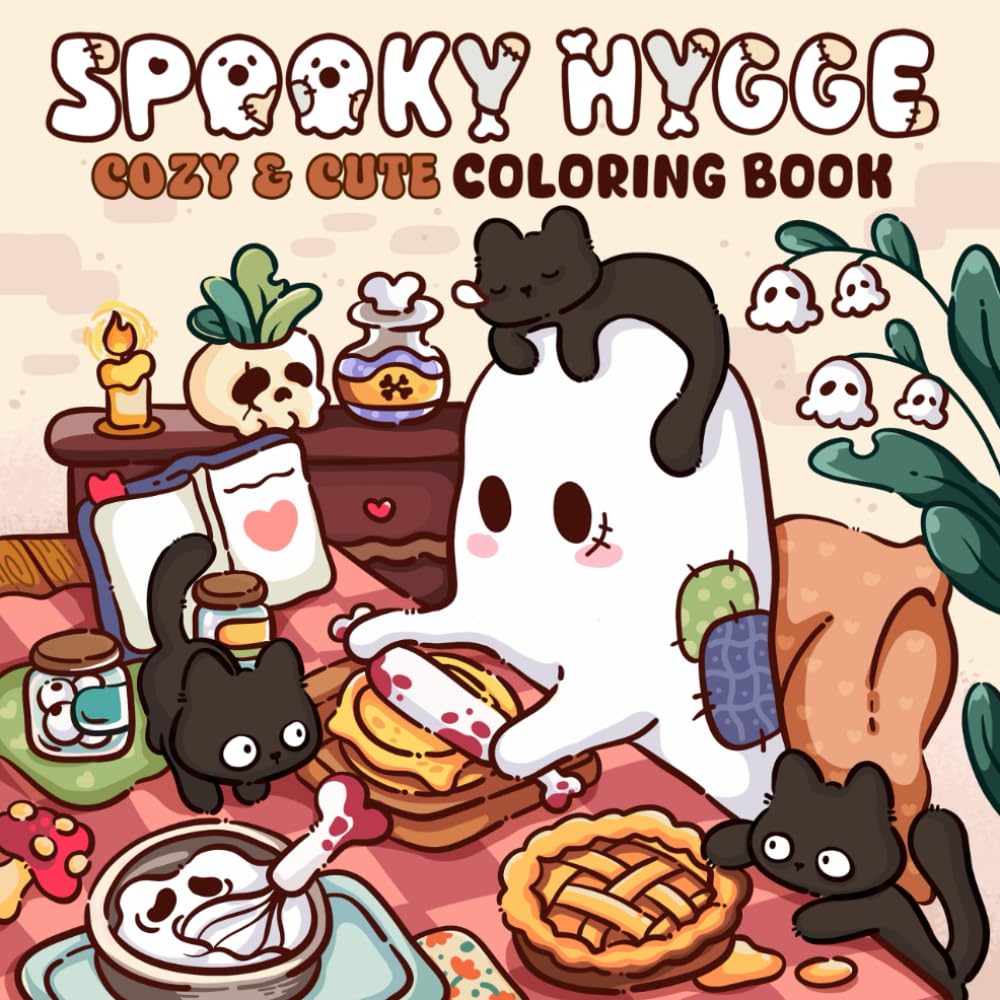 Libro: Spooky Hygge: A Cozy Hygge and Spooky Coloring Book for Adults and Teens with Adorable Designs for Relaxation and Stress Relief