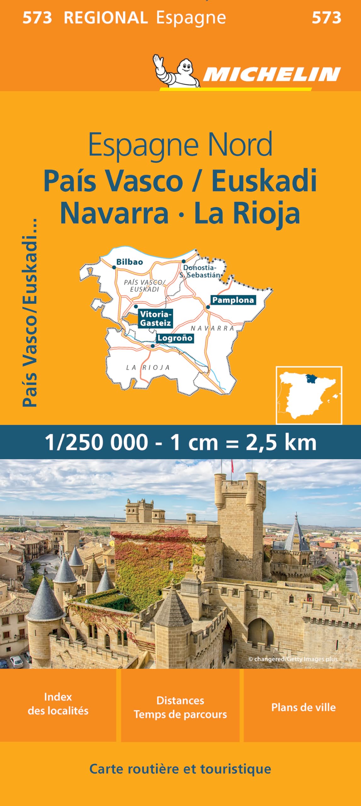 Libro: Carte Régionale Espagne Nord : Pais Vasco/Euskadi Navarra, La Rioja: Wegenkaart Schaal 1 : 250.000: 573