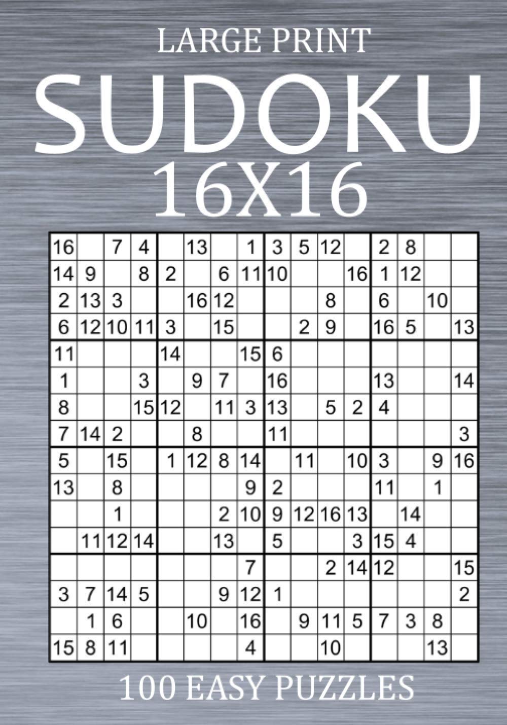 Libro: Large Print Sudoku 16x16 - 100 Easy Puzzles: Sudoku Variant Puzzle Book for Adults (Large Print Sudoku Variants)