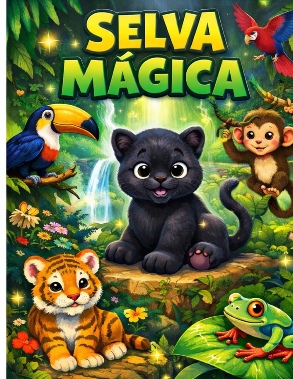 Libro: Animales de la Selva: Libro para Colorear para Niños 3-6 Años | 30 Dibujos Grandes y Fáciles