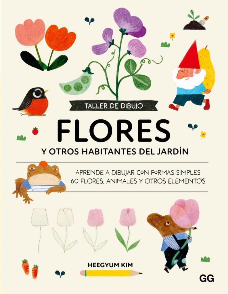 Libro: Taller de dibujo. Flores: Aprende a dibujar con formas simples 60 flores, animales y otros elementos