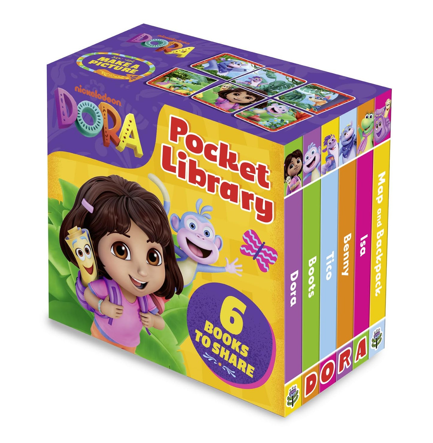 Libro: Dora Pocket Library: Six illustrated mini board books for children aged 1, 2, 3, 4 based on the Nickelodeon TV series. NEW for 2026!