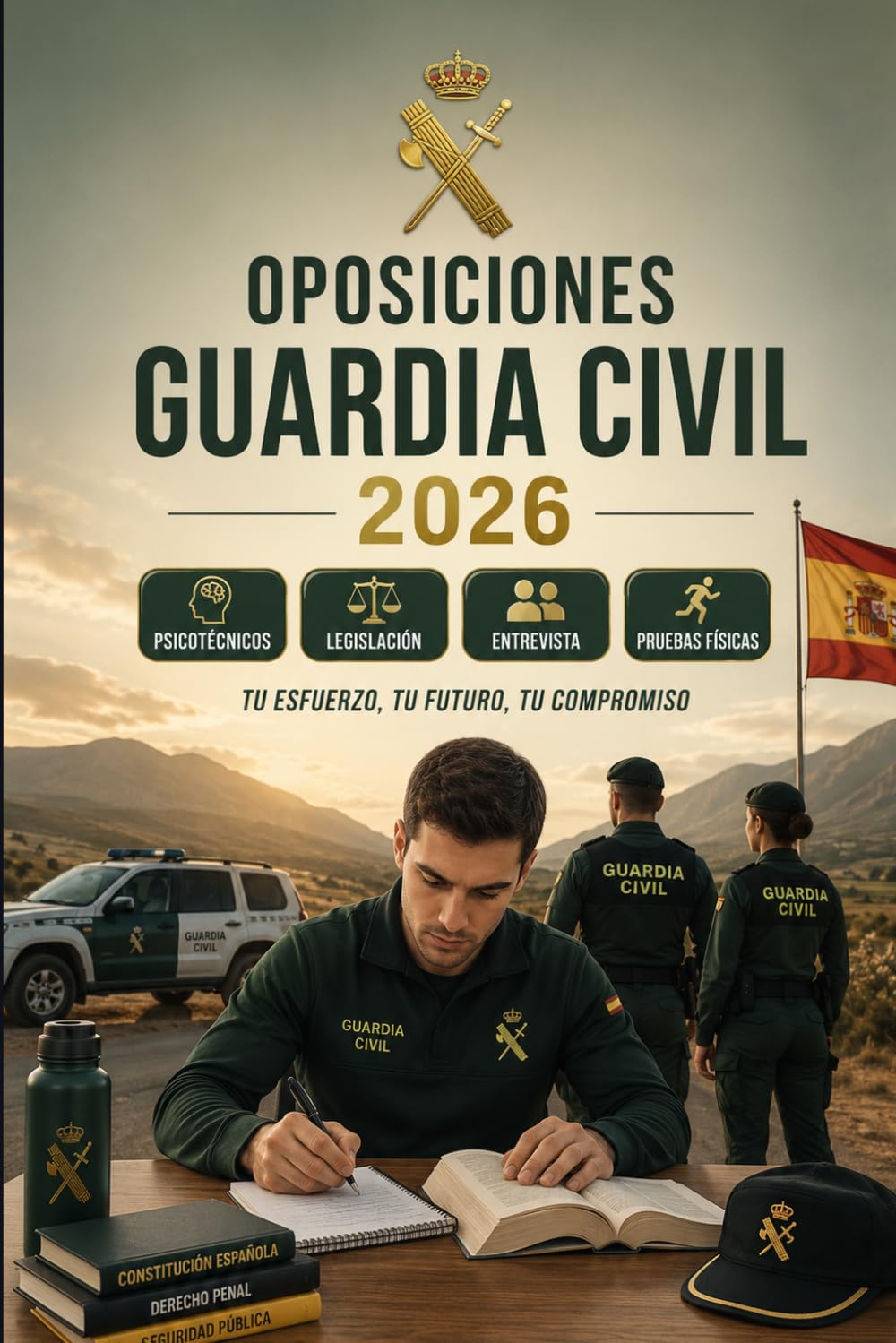 Libro: Oposiciones Guardia Civil 2026: Preparación completa con Constitución, derecho penal, seguridad pública, psicotécnicos, entrevista personal y pruebas físicas (Spanish Edition)