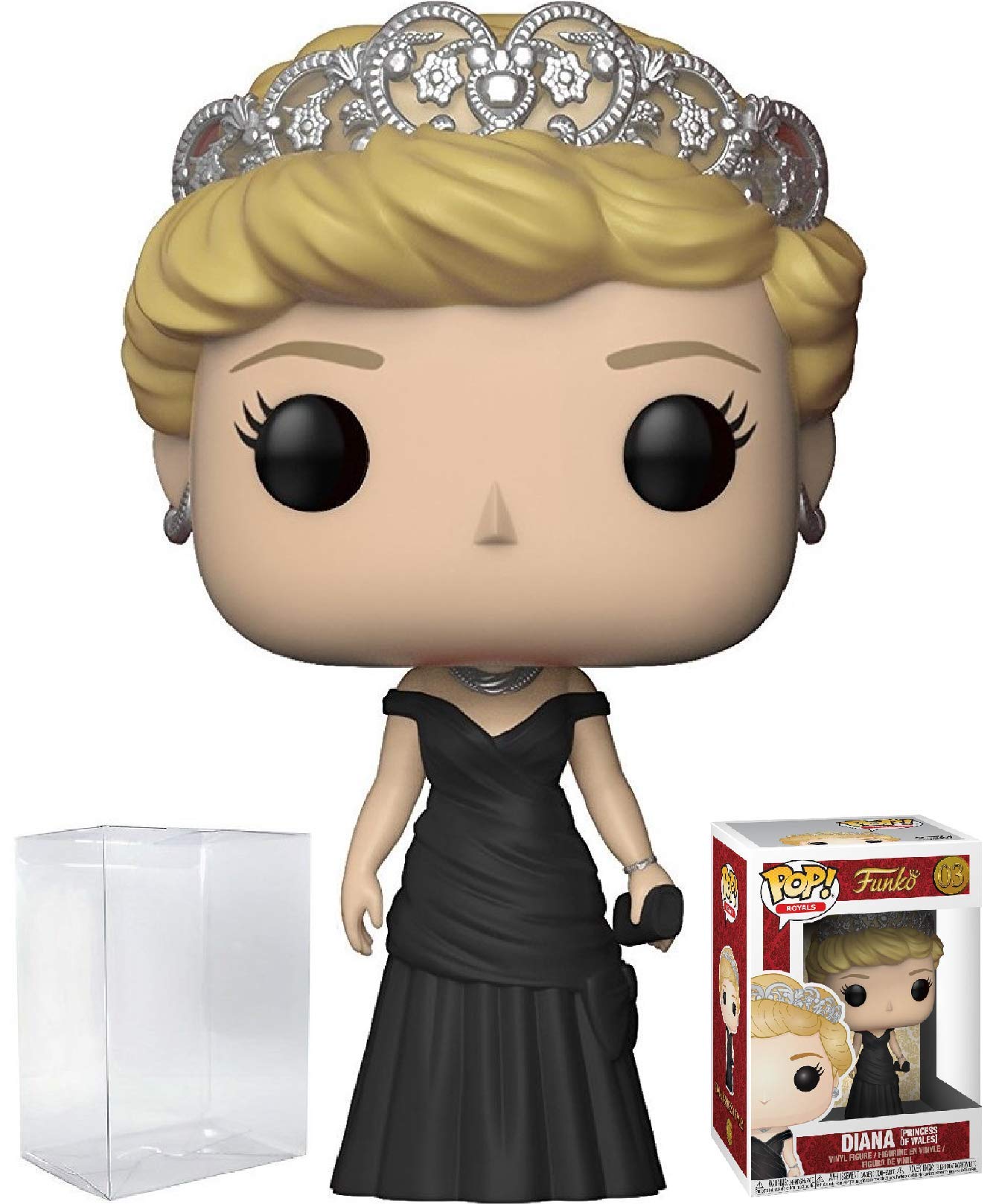 Funko Pop! Royals: The Royal Family - Diana Princess of Wales Figura de Vinilo (Bundled with Compatible Box Protector Case), Multicolored, 3.75 Pulgadas
