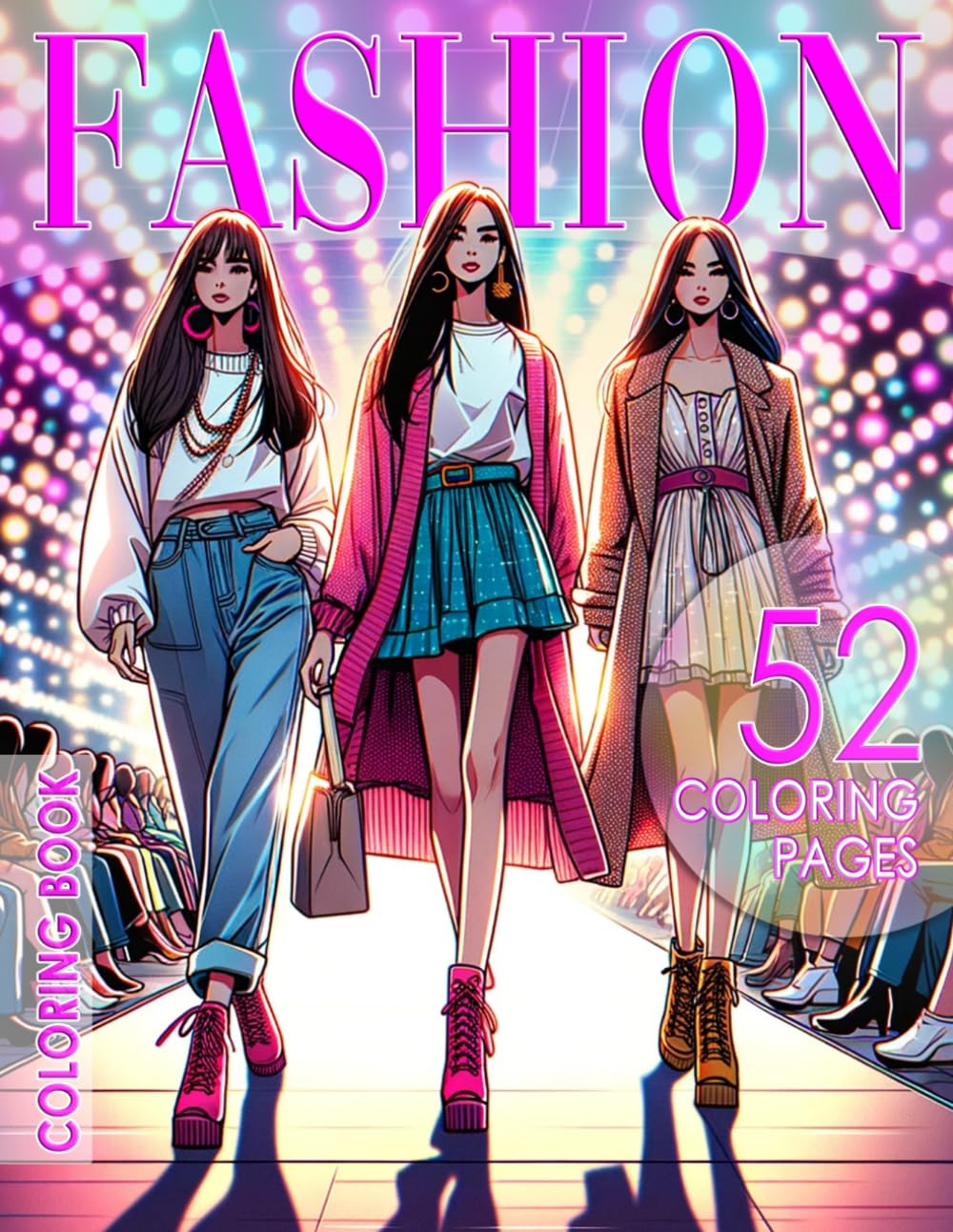Libro: DOJA Books | Libro para Colorear FASHION | 52 Dibujos de Diseños de Moda | para Adolescentes y Adultos | Cuaderno para pintar Diseño Model Fashion | ... con Diferentes Outfits (Spanish Edition)