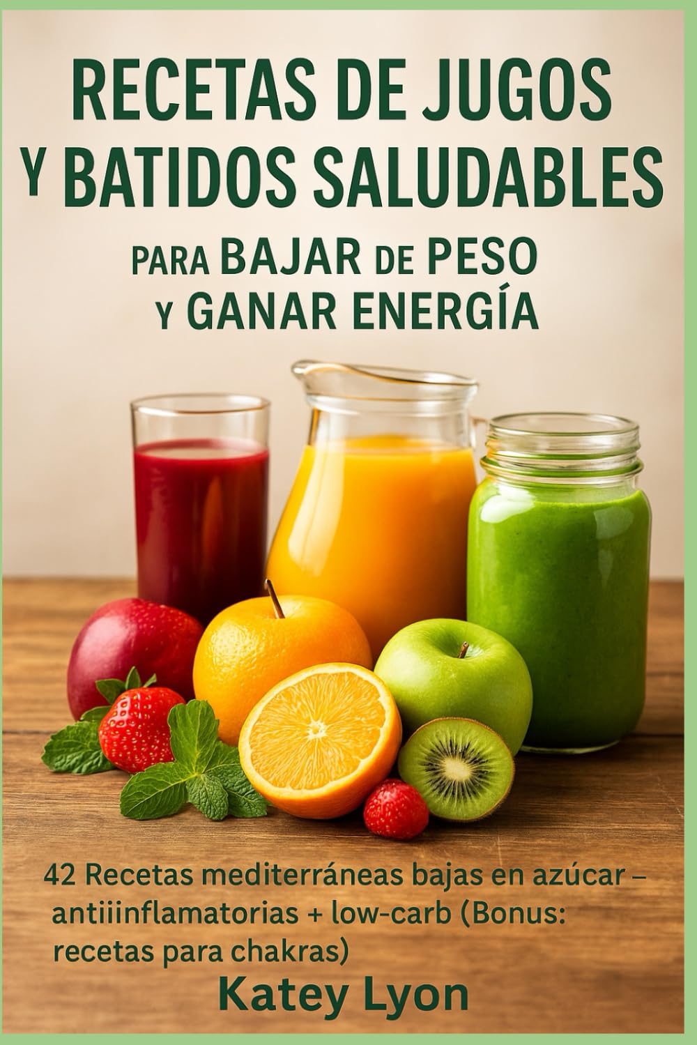 Libro: Recetas de Jugos y Batidos Saludables para Bajar de Peso y Ganar Energía: 42 Recetas mediterráneas bajas en azúcar — antiinflamatorias + low-carb (Bonus: recetas para chakras)