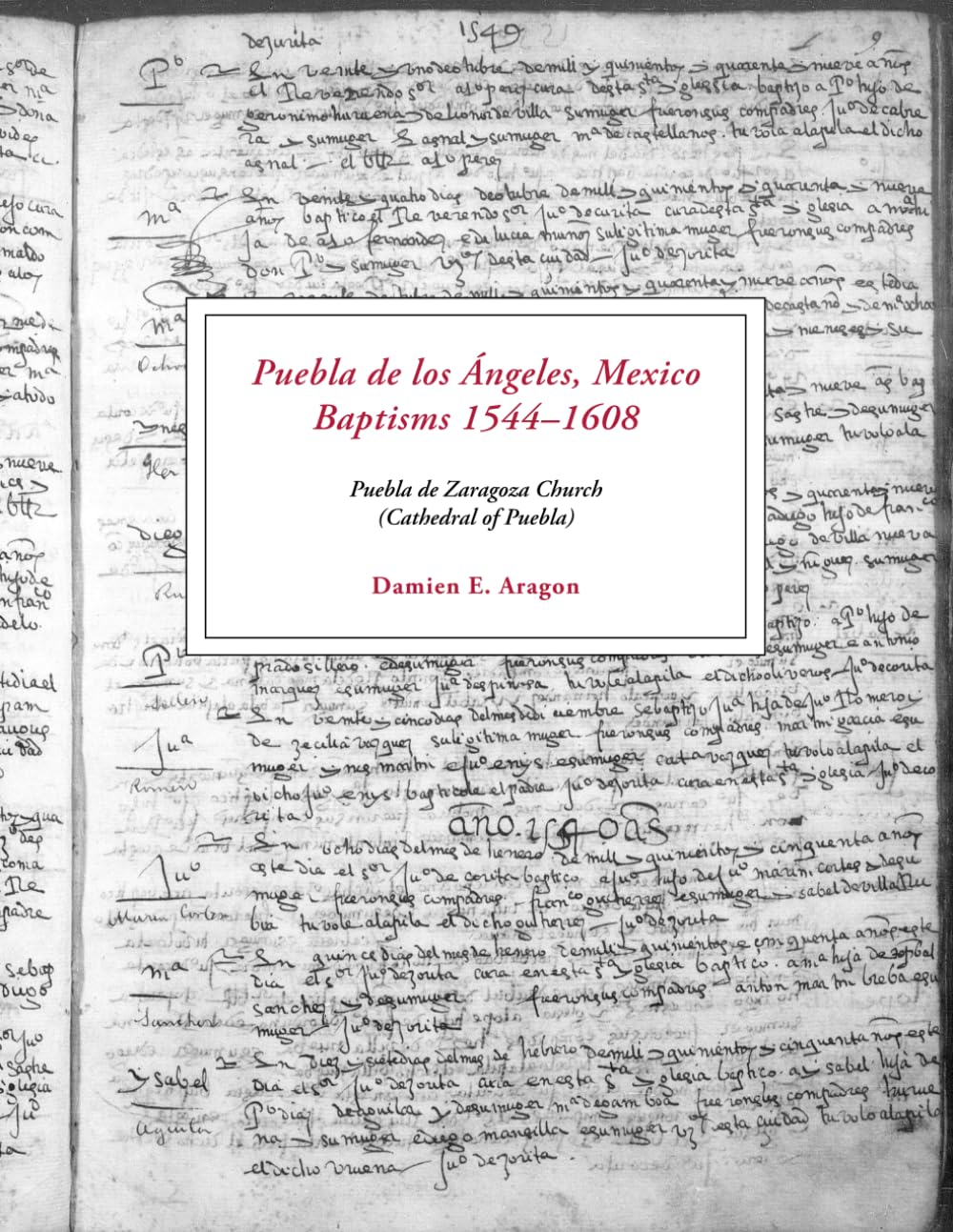 Libro: Puebla de los Ángeles, Mexico Baptisms 1544-1608: Puebla de Zaragoza Church (Cathedral of Puebla)