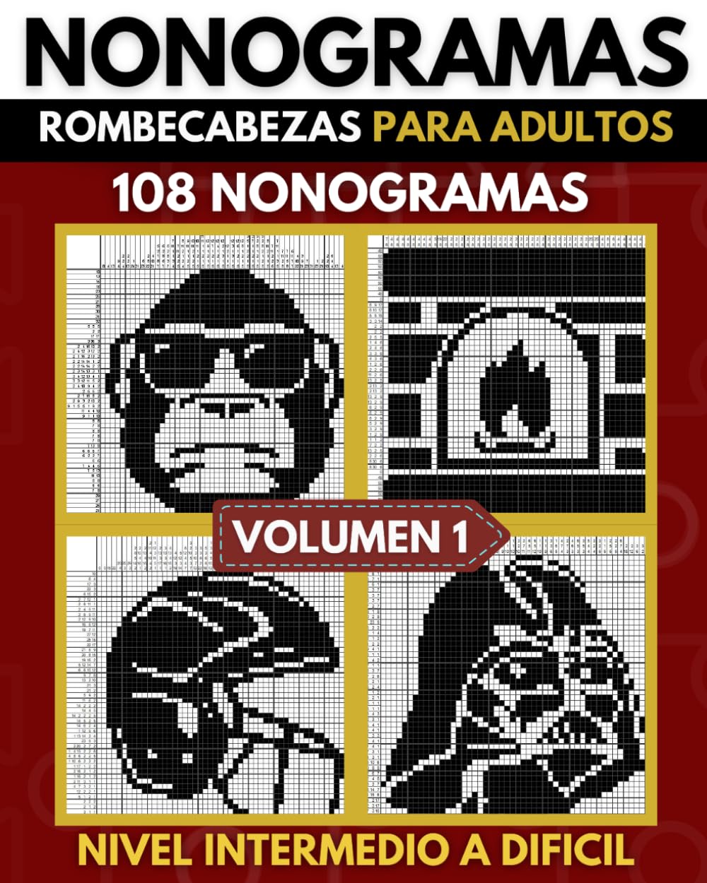 Libro: Nonogramas: Nonogramas Dificil, Libro de Rompecabezas Para Adultos, Griddlers, Hanjie ( Nonogramas en Español ) Volumen 01 (Spanish Edition)
