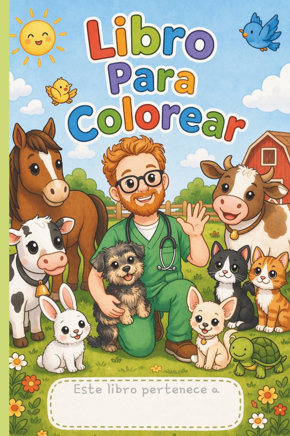 Libro: Vic el Vet - Libro para Colorear: Animales y veterinario | Dibujos fáciles para niños de 2 a 7 años | Líneas gruesas y sencillas