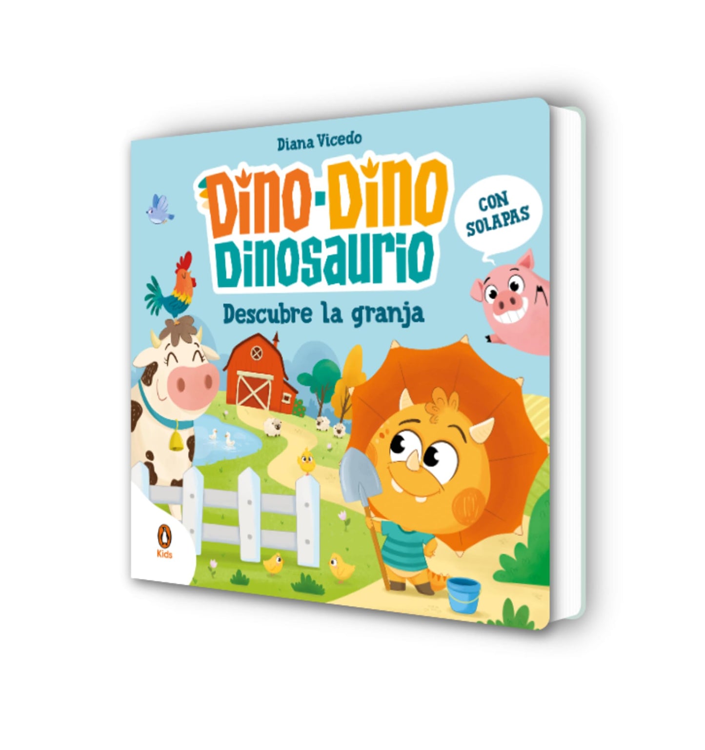 Libro: Dino-Dino Dinosaurio descubre la granja (Dino-Dino Dinosaurio): Libro de cartón con solapas para niños y niñas de 0 a 3 años