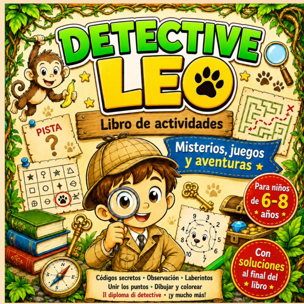 Libro: Detective Leo libro de actividades: Misterios, juegos y aventuras