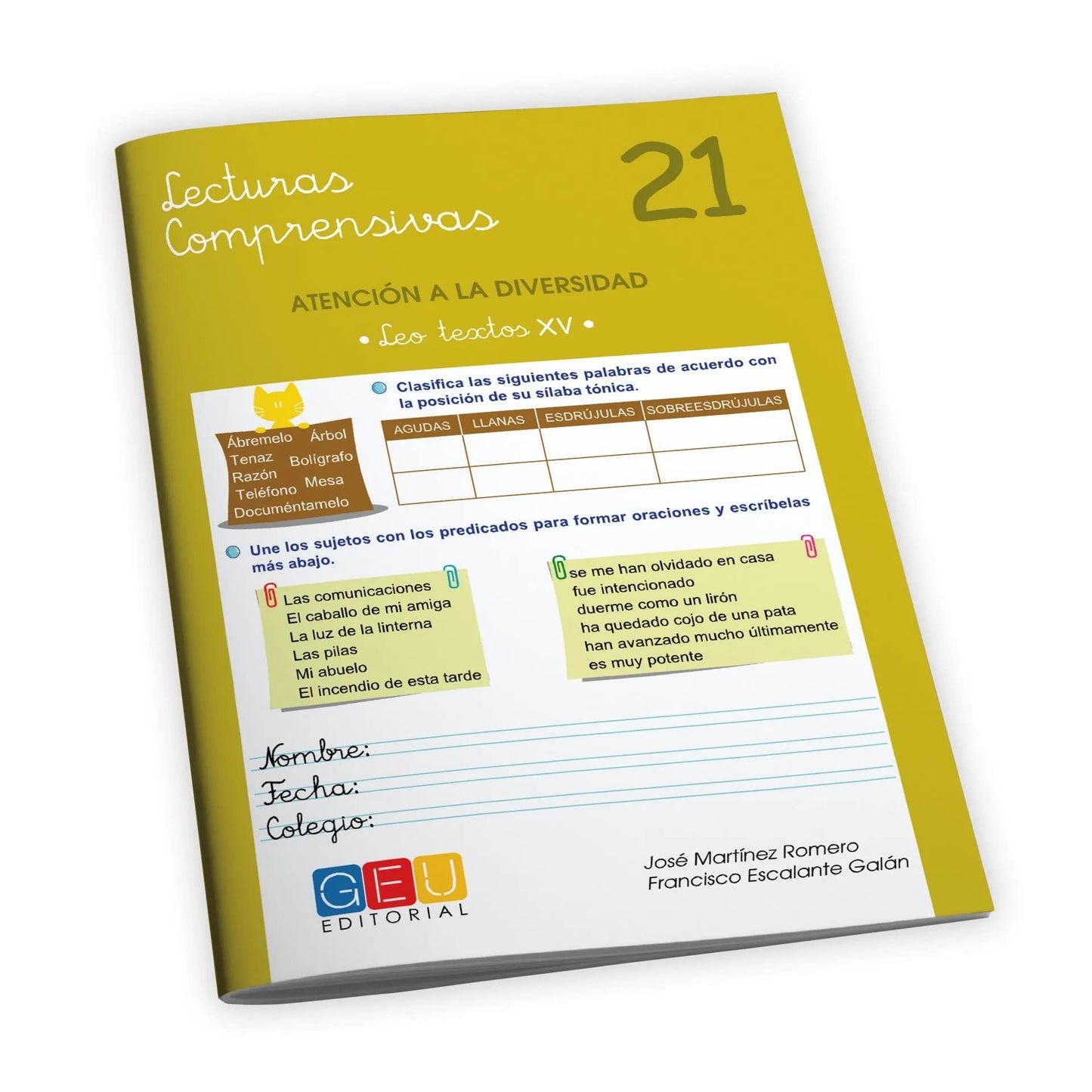 Libro: Comprension Lectora 6 Primaria | Lectura Comprensiva 6 Primaria | Mejorar la Comprensión Lectora - Editorial GEU | Lecturas Comprensivas 21 - Textos 15 | Pauta una raya