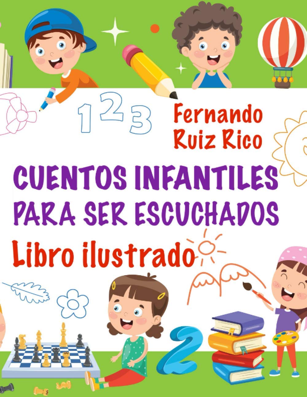 Libro: Cuentos infantiles para ser escuchados: Libro ilustrado (En B/N, gran tamaño 21,5 x 28 cm. - Emociones, valores, positividad y autoestima) (Spanish Edition)