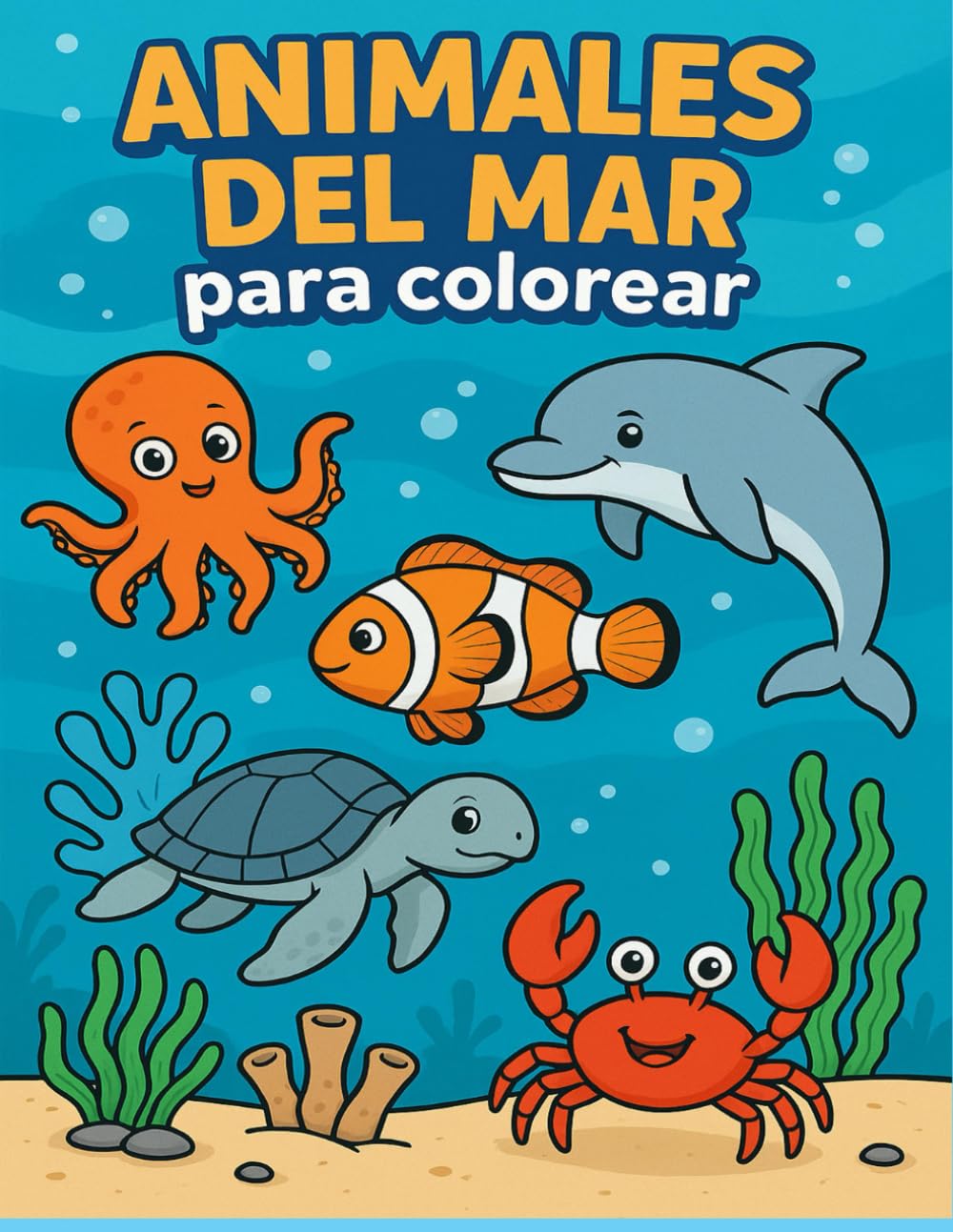 Libro: ANIMALES DEL MAR PARA COLOREAR