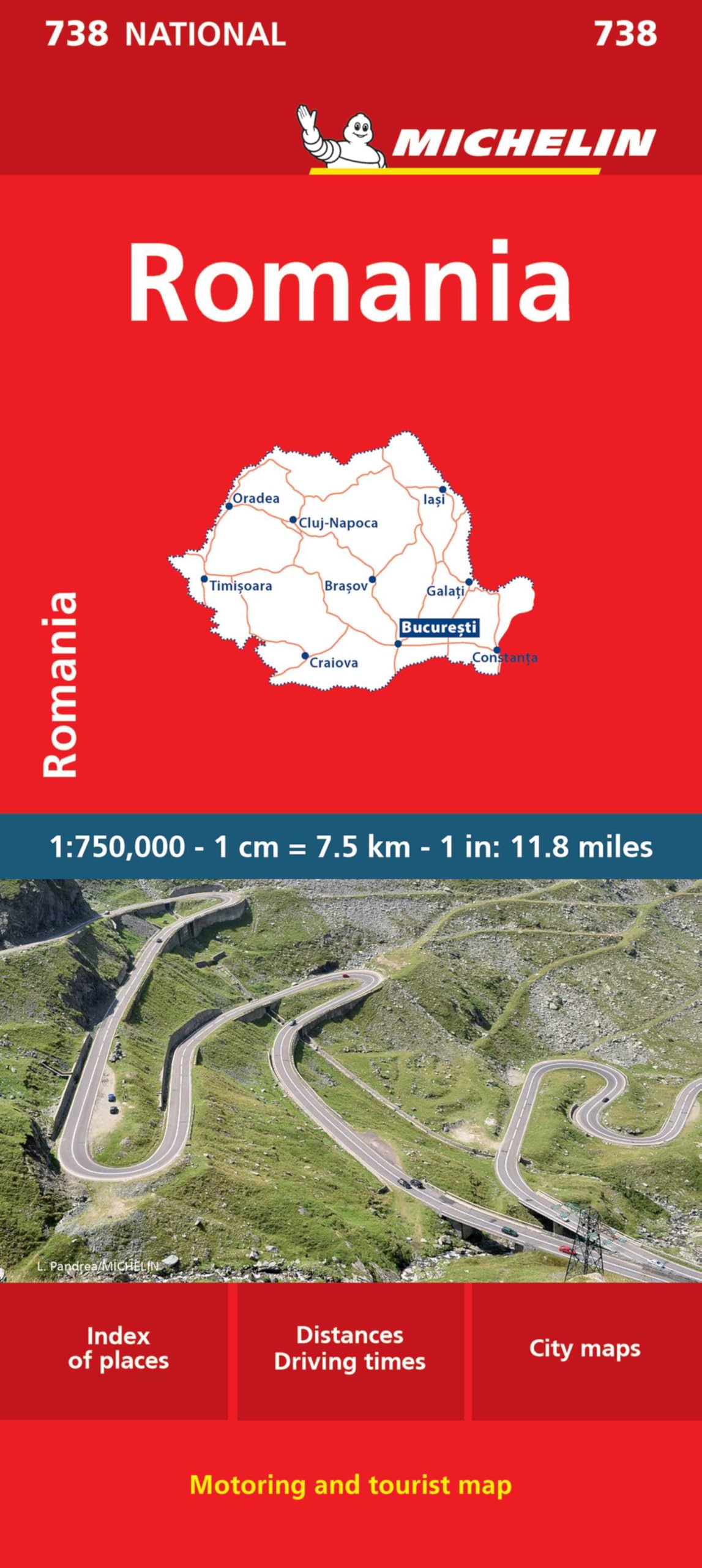 Libro: Mapa National Romania (11738): Straßen- und Tourismuskarte 1:750.000: 738