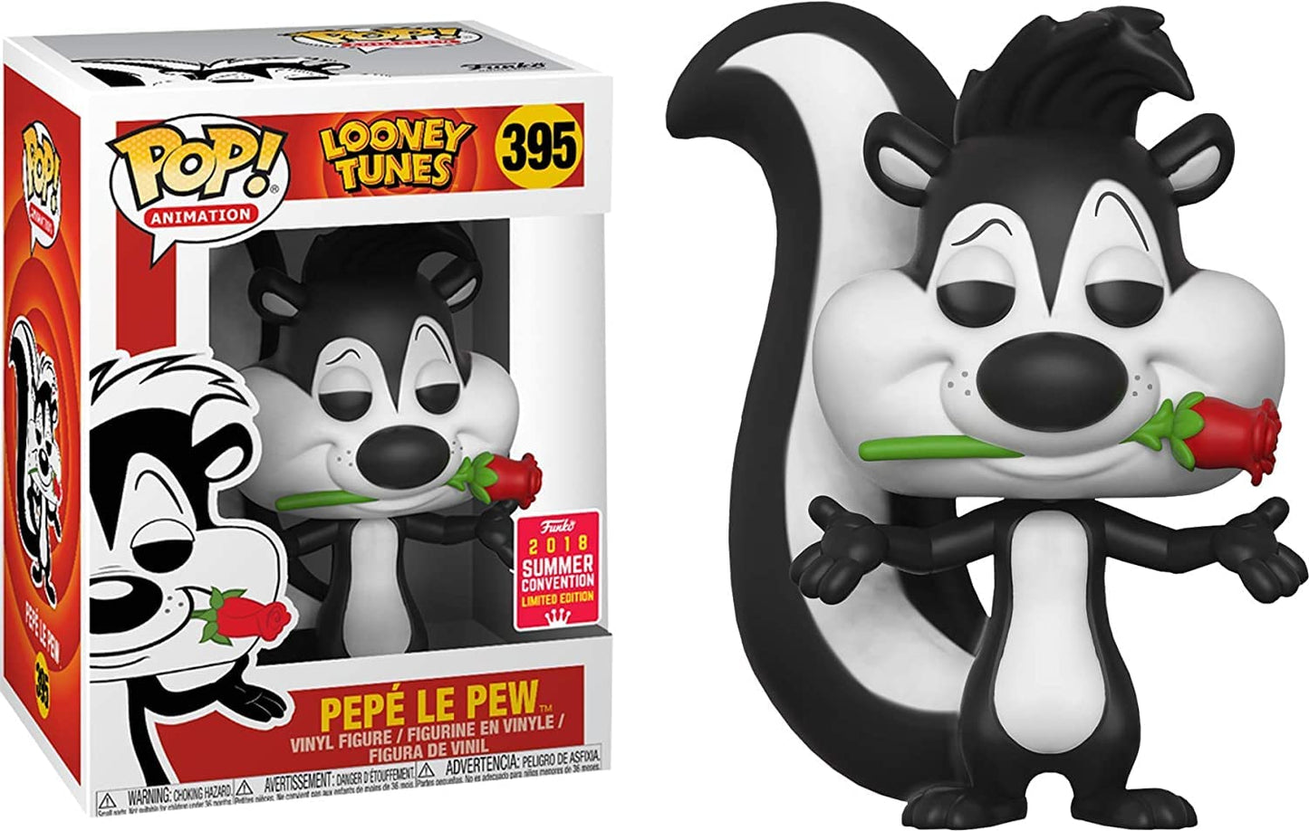 Funko Pop: Pop Funko Animation: Looney Tunes Pepe Le Pew 2018 Convención de Verano Exclusivo SDCC Limited Edition
